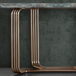 Foshan Living Room Furniture Supplier Metal Modern Marble Hallway Console Table - Image 3