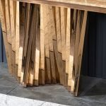 Gold Rectangular Sintered Stone tabletop;Metal Console Table - Image 4