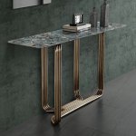 Foshan Living Room Furniture Supplier Metal Modern Marble Hallway Console Table - Image 2