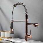 Kitchen Sink Mixer Taps Pull Out Kitchen Faucet, Rose Gold Kitchen Sink Mixer Tap, Kitchen Faucet, Vanity Water Tap, Rotating Faucet Sink Faucet Easy to Install (Color : Rose Gold) Double The Comfort