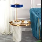 LUOYONG Living Room Office Marble Side Table Metal Coffee Table Side Table Bedside Table, Bedroom (Color : Model Two) - Image 3