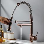 Kitchen Sink Mixer Taps Pull Out Kitchen Faucet, Rose Gold Kitchen Sink Mixer Tap, Kitchen Faucet, Vanity Water Tap, Rotating Faucet Sink Faucet Easy to Install (Color : Rose Gold) Double The Comfort - Image 2