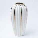 Market99 Grey Ceramic Vase - Ribbed Design, Flower Holder | Vase for Flower Pot, Gift, Home Decor, Bedroom, Office, Living Room, Aesthetic - Image 3