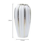 Market99 Grey Ceramic Vase - Ribbed Design, Flower Holder | Vase for Flower Pot, Gift, Home Decor, Bedroom, Office, Living Room, Aesthetic - Image 4