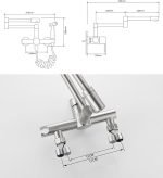 SJQKA-Wall Mounted Kitchen Tap, 304 Stainless Steel Material, Cold and Hot Dual Function Folding, Rotatable, with Spray Gun (Brushed Nickel) - Image 2