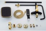 Shower Set Shower Set Pressurized Top Spray Lift Shower System Copper Shower Faucet Shower Set Black Gold Three Gears Bathroom Shower Water Supply Bathroom - Image 5