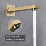 IRIBER Champagne Bronze Rain Shower System with 3 Function Waterfall Spout Gold Shower Faucet Set Includes 12" Shower Head and Brushed Brass Shower Trim Kit (Valve Included) - Image 3