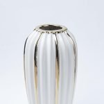 Market99 Grey Ceramic Vase - Ribbed Design, Flower Holder | Vase for Flower Pot, Gift, Home Decor, Bedroom, Office, Living Room, Aesthetic - Image 2