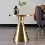 Marble Coffee Table, Round Coffee Table, Sofa Side Table, Metal Base, Stainless Steel Gilded Frame, Suitable for Home Decoration, Living Room, Bedroom, Balcony - Image 2