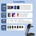 Mag safe Charger Stand 3 in 1, 15W Mag safe Charging Stand Foldable for iPhone 15 Pro Max/14/13, Magnetic Portable Charger Travel for Apple Watch Series 8, Apple Wireless Charger for Airpods pro 2nd - Image 4