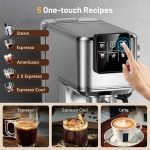 Espresso Machine, 20 Bar Espresso Maker Milk Frother & LCD Panel, Hot & Iced Coffee Machine, Stainless Steel Espresso Coffee Machine with 41oz Water Tank for Cappuccino, Latte - Image 4