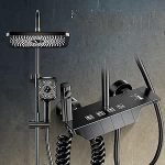 Household Thermostatic Pressurized Shower Head, Shower Head Set, Full Copper Shower Head Bathroom Shower Head, Gun Gray