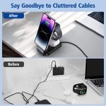 Mag safe Charger Stand 3 in 1, 15W Mag safe Charging Stand Foldable for iPhone 15 Pro Max/14/13, Magnetic Portable Charger Travel for Apple Watch Series 8, Apple Wireless Charger for Airpods pro 2nd - Image 6