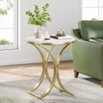 Side Table Small Coffee Table with Metal Frame - Image 3