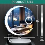 Round Bathroom Mirror with Led Lights, 600mm lluminated Wall Mounted Vanity Mirror with Demister with Demister Bathroom led Mirror with Touch Switch Dimmable IP54 Rated Waterproof - Image 5