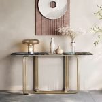 Foshan Living Room Furniture Supplier Metal Modern Marble Hallway Console Table - Image 4