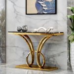 YY Simple and Light Luxury Stainless Steel Entrance Foyer Decorative Corridor Partition Side Table a Long Narrow Table - Image 2