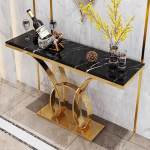 YY Simple and Light Luxury Stainless Steel Entrance Foyer Decorative Corridor Partition Side Table a Long Narrow Table - Image 4