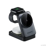 2025 Upgraded 3-in-1 Wireless Charger for iPhone,Travel Magnetic Charger Stand Nightlight Foldable Wireless Charging Station Compatible with Magsafe Charger&iPhone 16/15/14/13/12,Apple Watch&AirPods - Image 2