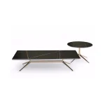 Hebena Modern Coffee Table,Faux Marble Top Rectangular Coffee Table with Golden Metal Frame,Living Room Coffee Table Living Room Centre Table (Color : White, Size : 120x60x42cm) - Image 5