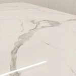 Furnish 365 Valeo Top Polar White Sintered Stone Gold Dining Table - Image 4