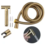 Taps Bathroom Shower Water Spray Head with Handle - Golden Bidet Toilet Companion Bidet Butt Washer Set - Image 6