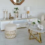 Oval Marble Coffee table Elliptical Modern Natural Marble Countertop Coffee Table, Irregular Geometric Wrought Iron Tea Table, Small Apartment Living Room Home Office, Gold 120cm*60cm - Image 2
