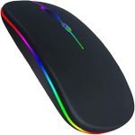 Monster KM3 LED Wireless Mouse Bluetooth Mouse,Rechargable LED Dual Modes (Bluetooth5.2+2.4G) Silent Slim Portable Optical Office Mouse with 3 Adjustable DPI for MacBook,Chromebook,Laptop,PC,Desktop,ipad,Mac