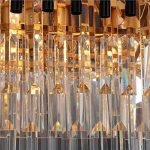 K9 Crystal Light,Modern Crystal Chandeliers,for Dining Room Bedroom Living Room,Living Room Light,E14 Atmosphere Northern Europe Simple Chandelier,Ceiling Light-Black and Gold 100 * 30 * 30c HGCHH - Image 5