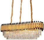 K9 Crystal Light,Modern Crystal Chandeliers,for Dining Room Bedroom Living Room,Living Room Light,E14 Atmosphere Northern Europe Simple Chandelier,Ceiling Light-Black and Gold 100 * 30 * 30c HGCHH - Image 3
