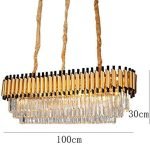 K9 Crystal Light,Modern Crystal Chandeliers,for Dining Room Bedroom Living Room,Living Room Light,E14 Atmosphere Northern Europe Simple Chandelier,Ceiling Light-Black and Gold 100 * 30 * 30c HGCHH - Image 4