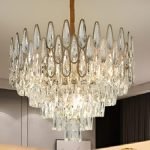 odern Gorgeous K9 Crystal Chandeliers Simplicity Fashian Hotel Lobby Villa Iron Metal Ceiling Light Adjustable Personality Fixtures Lovely - Image 2