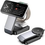 Inductive Ladestation, 3 in 1 Magnetic Cable Ladegerät 15w for iphone 16 15 14 13 Pro Max, Apple Ladestation for iwatch 10 9 Ultra 8, Luminous Wireless Charger for Airpods Pro 3/2