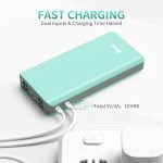 BONAI Portable Charger, 30000mAh Capacity External Battery Pack with Flashlight & 4-USB Outputs & Dual Inputs & 2 8-Pin Cables, Power Bank Fast Charging for iPhone Android Phone iPad etc-Green - Image 5