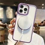 Rotating Metal Magnetic Stand Phone Case for iPhone 15 ProMax 14 13 Pro Max 15Pro Wireless Charge Clear Hard Cover,Orange,for iPhone 14 - Image 4