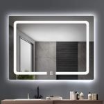 Horizontal LED Bathroom Silvered Vanity Mirror with Touch Button,IP54 Waterproof Power White Light/Warm Light Make-up Mirror - Image 5