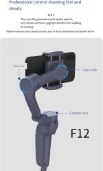 Ctwezoikmt F12 3-Axis Handheld Gimbal Smartphone Stabilizer Cellphone Selfie Stick for Phone Vlog Anti Shake Video Recording - Image 5