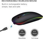 Monster KM3 LED Wireless Mouse Bluetooth Mouse,Rechargable LED Dual Modes (Bluetooth5.2+2.4G) Silent Slim Portable Optical Office Mouse with 3 Adjustable DPI for MacBook,Chromebook,Laptop,PC,Desktop,ipad,Mac - Image 2