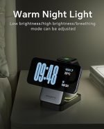 2024 Upgraded 3-in-1 Wireless Charger for iPhone,Travel Magnetic Charger Stand Nightlight Foldable Wireless Charging Station Compatible with Magsafe Charger&iPhone 16/15/14/13/12,Apple Watch&AirPods - Image 3