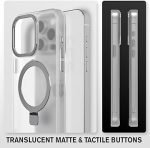 VENA Magnetic Ring Case for iPhone 15 Pro Max (6.7”) [Compatible with Magsafe] with Sturdy Stand, Drop Protection, Shockproof Translucent Back Slim Protective Phone Case - Translucent/White - Image 4