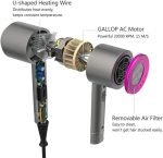 XJZM Hair Dryer, 2000W Powerful Constant Temperature Hair Dryer, with Ion Adjustment Function, Fast Hair Dryer Style Hair Dryer, 3 Speed, 3 Nozzles (pearl white) - Image 5