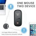 Monster KM3 LED Wireless Mouse Bluetooth Mouse,Rechargable LED Dual Modes (Bluetooth5.2+2.4G) Silent Slim Portable Optical Office Mouse with 3 Adjustable DPI for MacBook,Chromebook,Laptop,PC,Desktop,ipad,Mac - Image 5