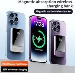 Click to enlarge the image EGEN PD 22.5w Magnetic Power Bank 10000mah, Metal 15w Wireless Fast Charger, Mag-safe Portable External Battery, Compatible for iPhone14 13 12/13 12 Mini/Pro/Max/14 Plus (10000mAh, Gray) - Image 2