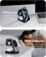 2024 Upgraded 3-in-1 Wireless Charger for iPhone,Travel Magnetic Charger Stand Nightlight Foldable Wireless Charging Station Compatible with Magsafe Charger&iPhone 16/15/14/13/12,Apple Watch&AirPods - Image 5