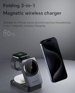 2024 Upgraded 3-in-1 Wireless Charger for iPhone,Travel Magnetic Charger Stand Nightlight Foldable Wireless Charging Station Compatible with Magsafe Charger&iPhone 16/15/14/13/12,Apple Watch&AirPods - Image 4
