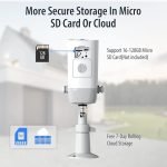 MPW Outdoor Surveillance Camera Battery 10000 mAh, 1080P Wireless Outdoor WLAN IP Camera with PIR Motion Sensor, 10 m IR Night Vision, IP65 Waterproof, 2-Way Audio, Spotlight, Cloud/SD Storage - Image 6