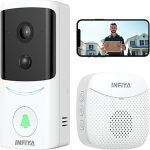 Video Doorbell Camera Wireless-2K Outdoor Front Door Camera with Chime Included for Home Security, Easy Installation, AI Human Detection, Instant Alerts, Night Vision, Two-Way Audio, M1 White