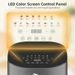 Uten Dual Blaze Air Fryer 5.5L Visual Window, Color Screen, 14 Pre Menus, Delayed Start, Stainless Oil Net, 2 Fast Heaters Independently Controllable, No Flip Food, Oil Free, Enery Save, Fast Cooking - Image 2
