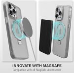 VENA Magnetic Ring Case for iPhone 15 Pro Max (6.7”) [Compatible with Magsafe] with Sturdy Stand, Drop Protection, Shockproof Translucent Back Slim Protective Phone Case - Translucent/White - Image 5
