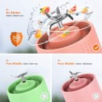 Portable Blenders, Personal Size Blender Smoothies and Shakes, Mini Blender 4000 mAh USB Rechargeable with Six Blades, Handheld Blender Sports,Travel - Image 3